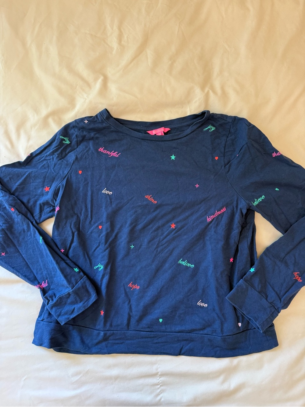 Lilly Pulitzer Navy Rami sweatshirt in Good Vibes Only